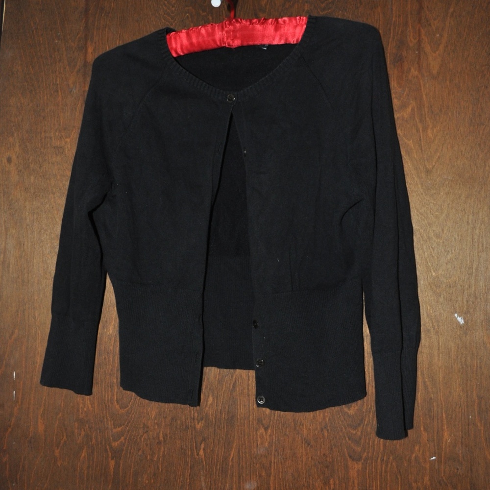 THE LIMITED Black Button-up Cardigan